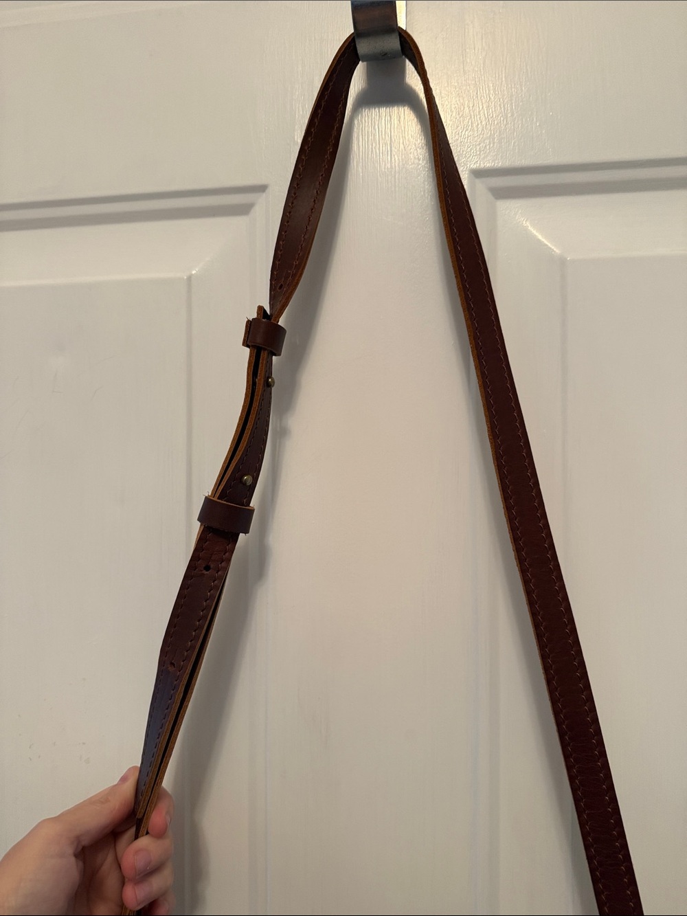Portland Leather Goods Tote Bag in Dark Brown crossbody or use shoulder straps - Picture 7 of 14